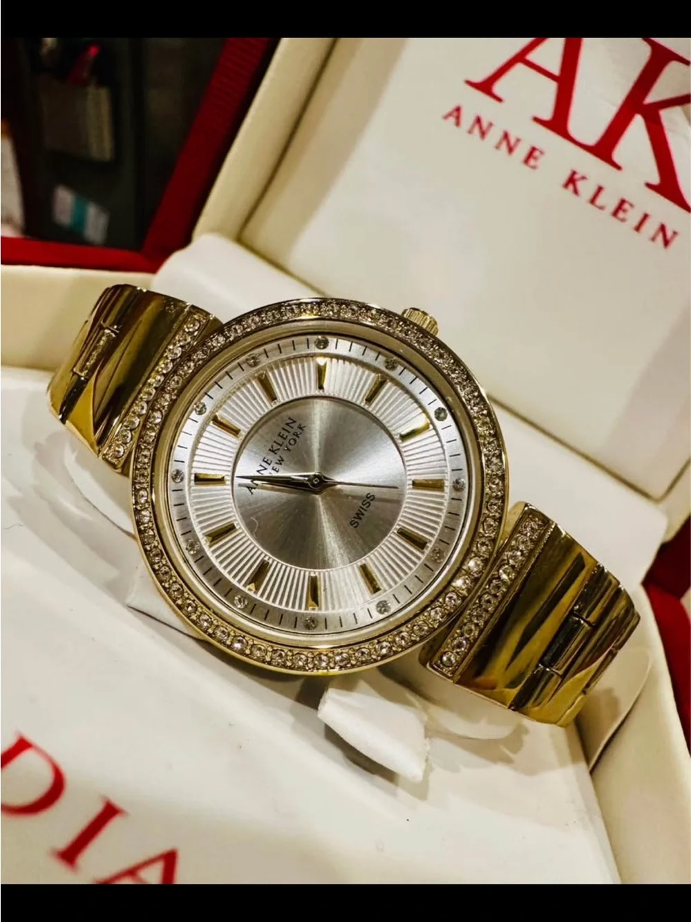 New in box Anne Klein Gold Diamond Watch
